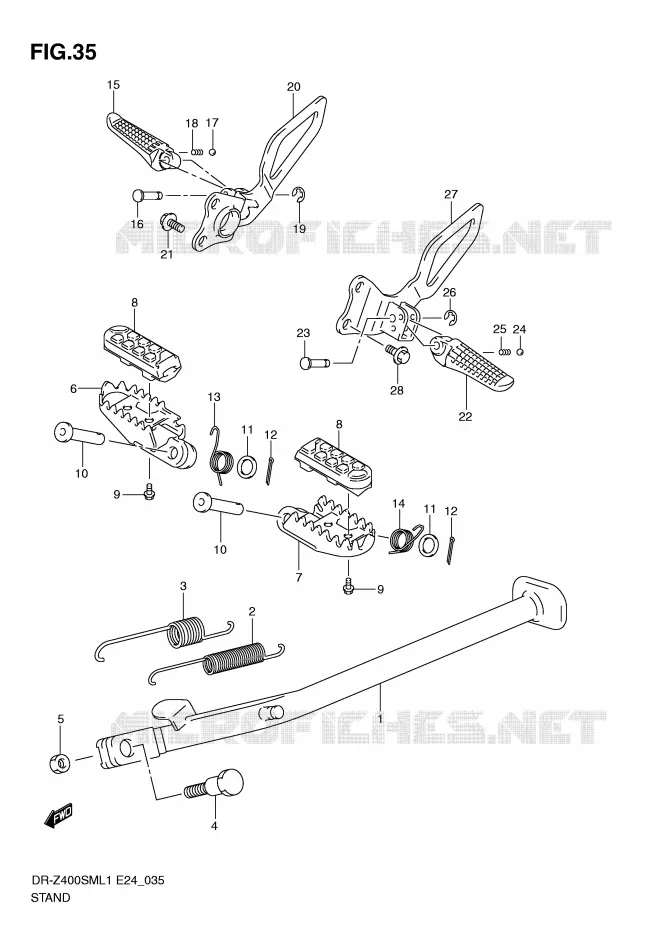 BEQUILLE Suzuki MOTO 400 DR-Z 2011  DR-Z400SML1(E24)