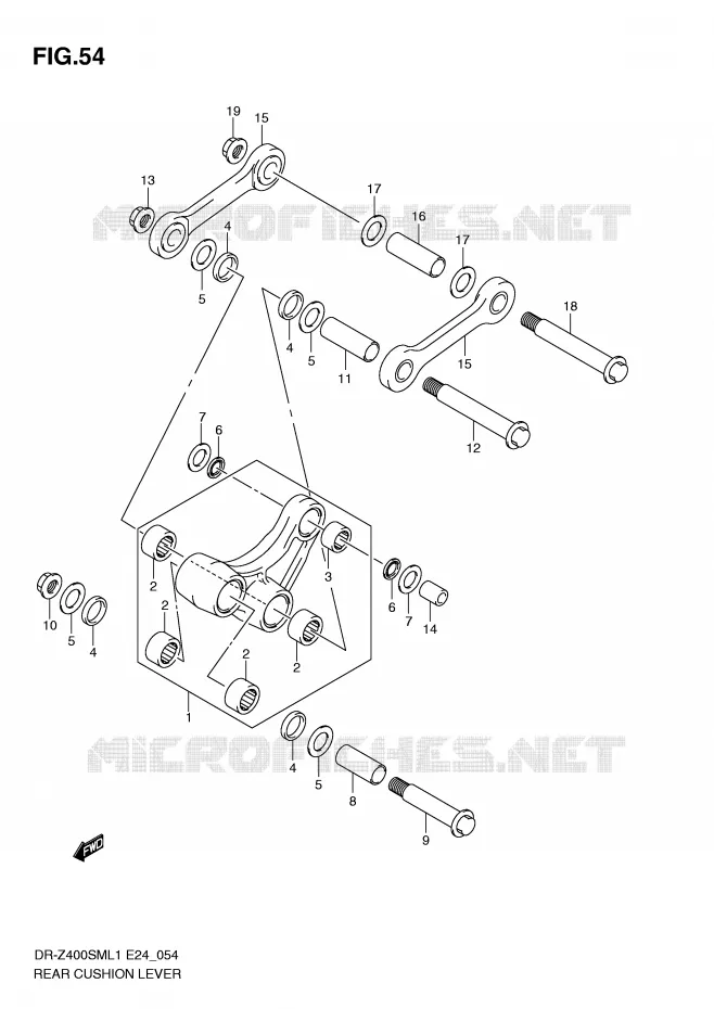 BIELLETTE DE SUSPENSION ARRIERE Suzuki MOTO 400 DR-Z 2011  DR-Z400SML1(E24)