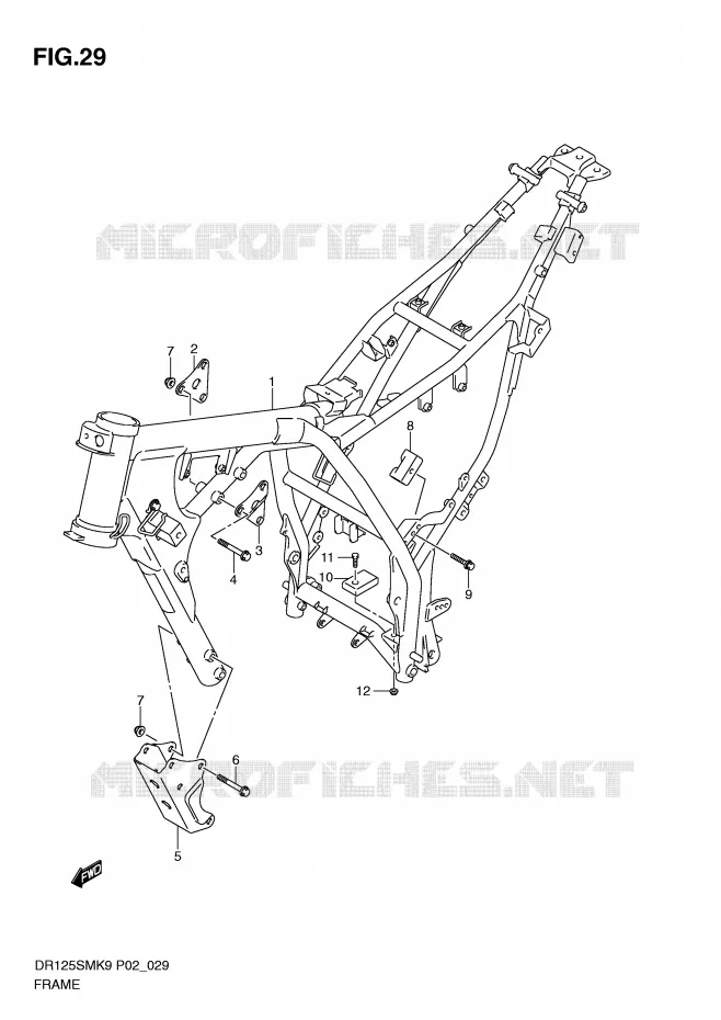 CADRE Suzuki MOTO 125 DR 2010  DR125SML0