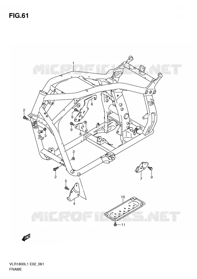 CADRE Suzuki MOTO 1800 INTRUDER 2011  VLR1800L1(E2)