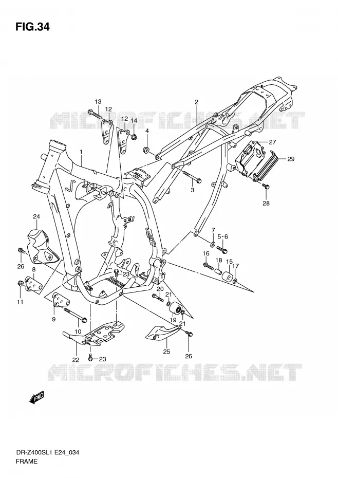 CADRE Suzuki MOTO 400 DR-Z 2011  DR-Z400SL1(E24)
