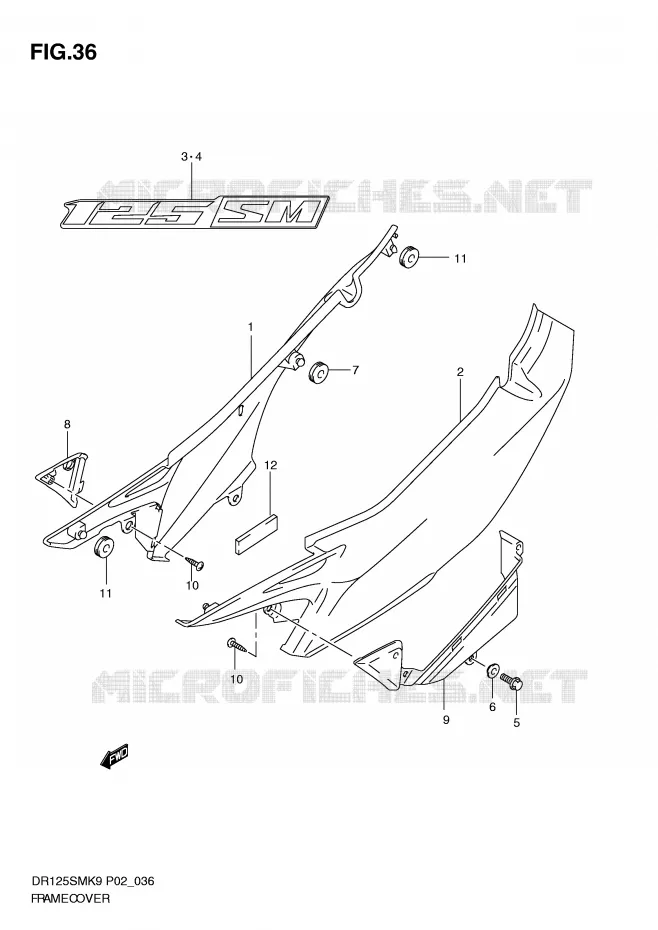 CARENAGES (MODEL K9) Suzuki MOTO 125 DR 2010  DR125SML0