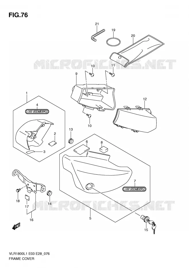 CARENAGES (VLR1800L1 E3) Suzuki MOTO 1800 INTRUDER 2011  VLR1800L1(E3/E28)