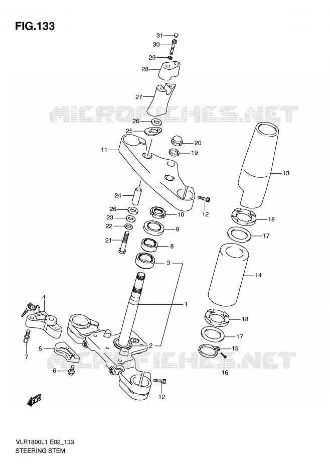 COLONNE DE DIRECTION Suzuki MOTO 1800 INTRUDER 2011  VLR1800L1(E2)