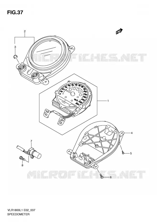 COMPTEUR (VLR1800L1 E2) Suzuki MOTO 1800 INTRUDER 2011  VLR1800TL1(E2)