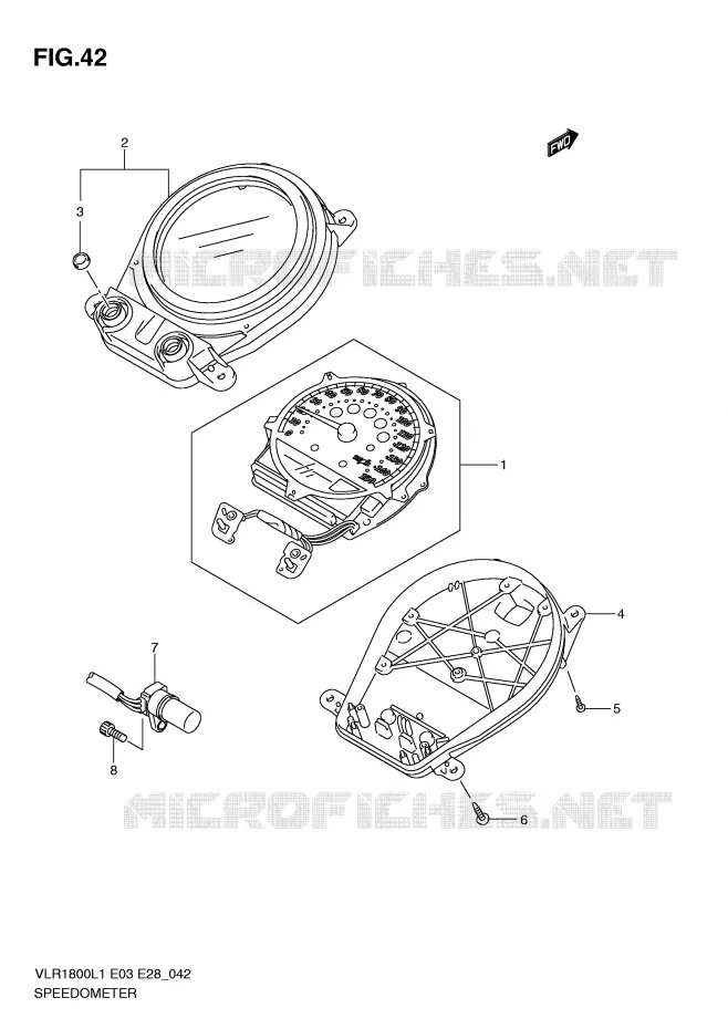 COMPTEUR (VLR1800L1 E28) Suzuki MOTO 1800 BOULEVARD 2011  VLR1800TL1(E3/E28)