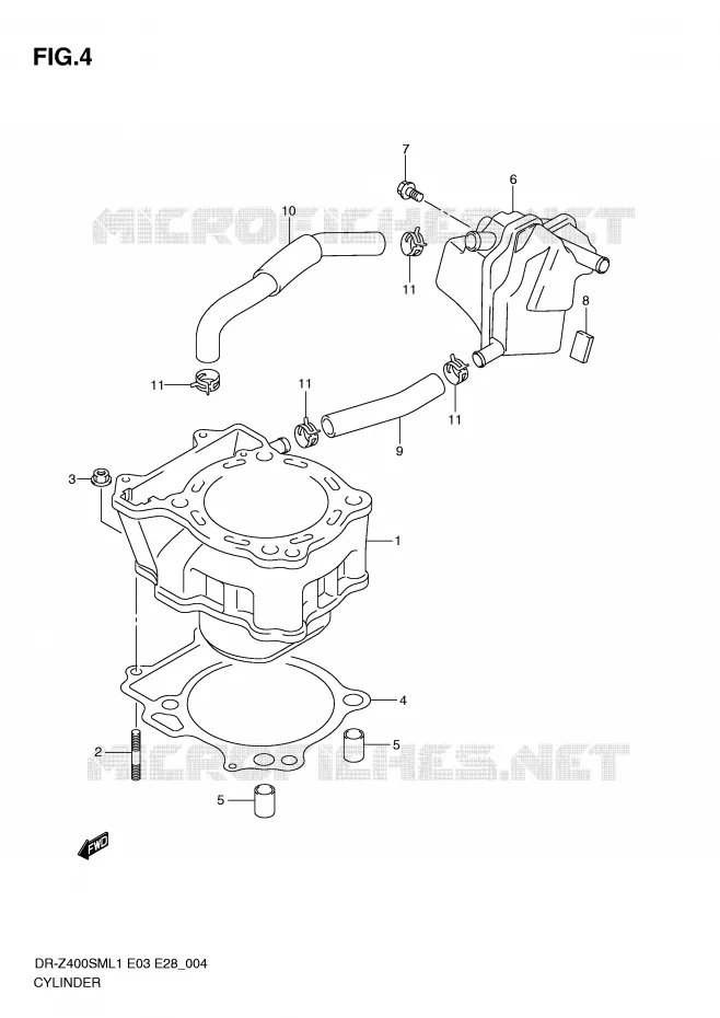 CYLINDRE Suzuki MOTO 400 DR-Z 2011  DR-Z400SML1(E3/E28)