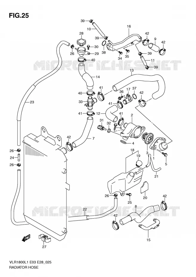 DURITE DE RADIATEUR Suzuki MOTO 1800 BOULEVARD 2011  VLR1800TL1(E3/E28)