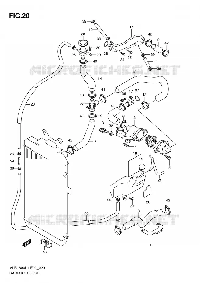 DURITE DE RADIATEUR Suzuki MOTO 1800 INTRUDER 2011  VLR1800TL1(E2)