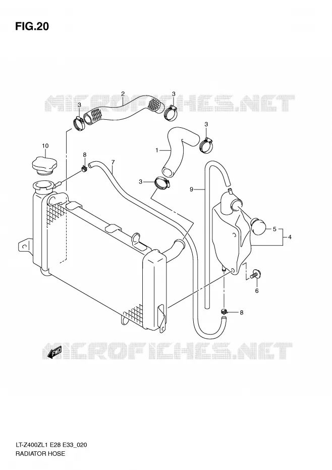 DURITE DE RADIATEUR Suzuki QUAD 400 QUADSPORT 2011  LT-Z400ZL1(E28/E33)