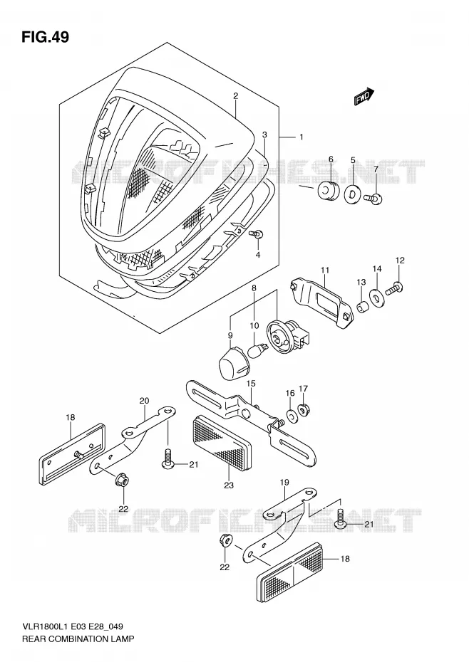 FEU ARRIERE Suzuki MOTO 1800 INTRUDER 2011  VLR1800L1(E3/E28)