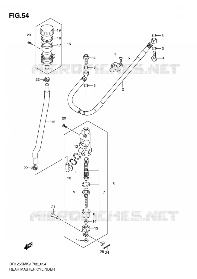 MAITRE CYLINDRE ARRIERE Suzuki MOTO 125 DR 2010  DR125SML0