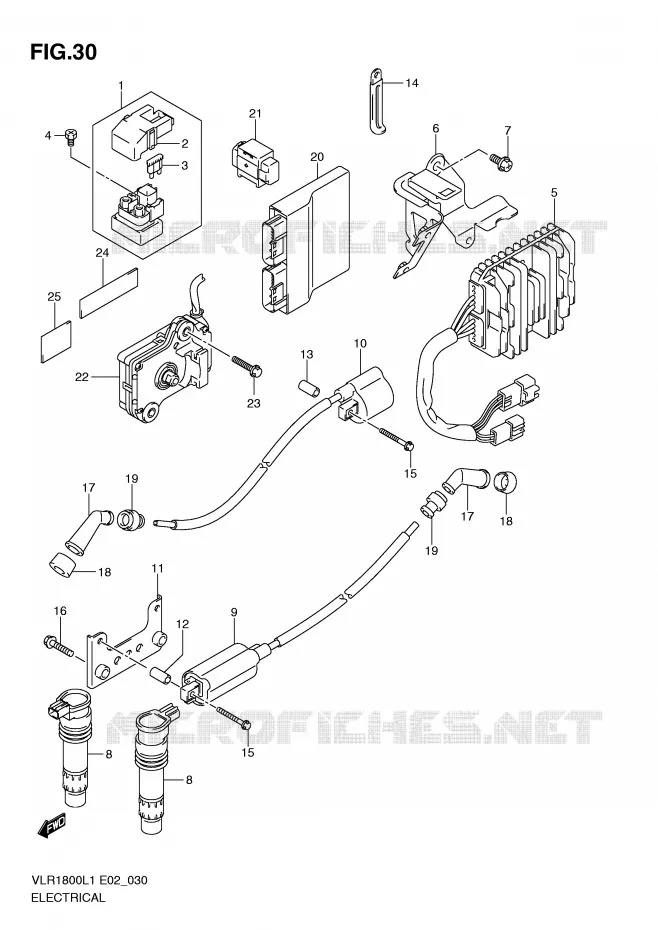 PARTIE ELECTRIQUE (VLR1800L1 E2) Suzuki MOTO 1800 INTRUDER 2011  VLR1800L1(E2)