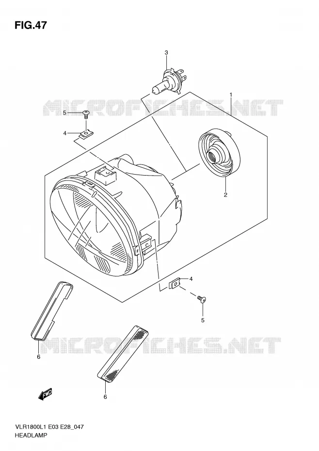 PHARE Suzuki MOTO 1800 INTRUDER 2011  VLR1800L1(E3/E28)