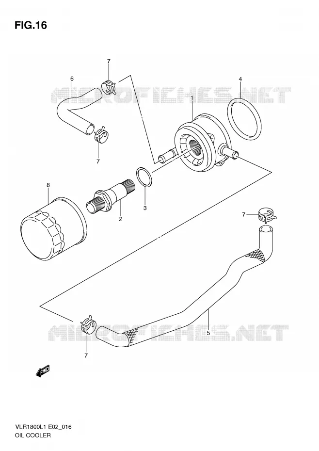 RADIATEUR D'HUILE Suzuki MOTO 1800 INTRUDER 2011  VLR1800UFL1(E2)