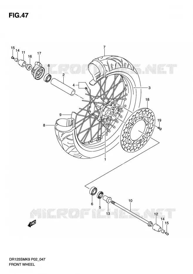 ROUE AVANT Suzuki MOTO 125 DR 2010  DR125SML0