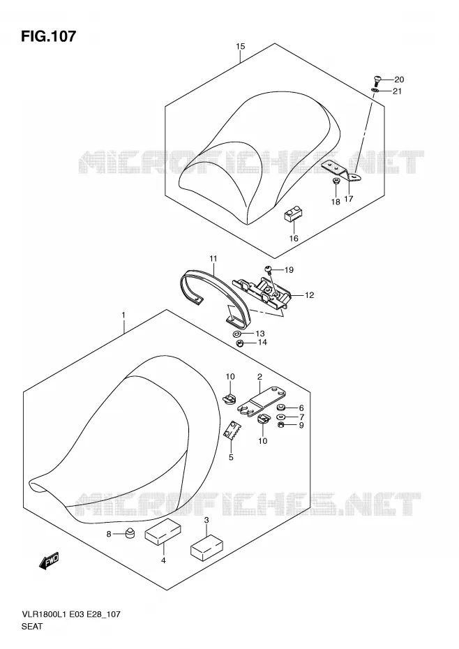 SELLE (VLR1800L1 E33) Suzuki MOTO 1800 INTRUDER 2011  VLR1800TL1(E3/E28)