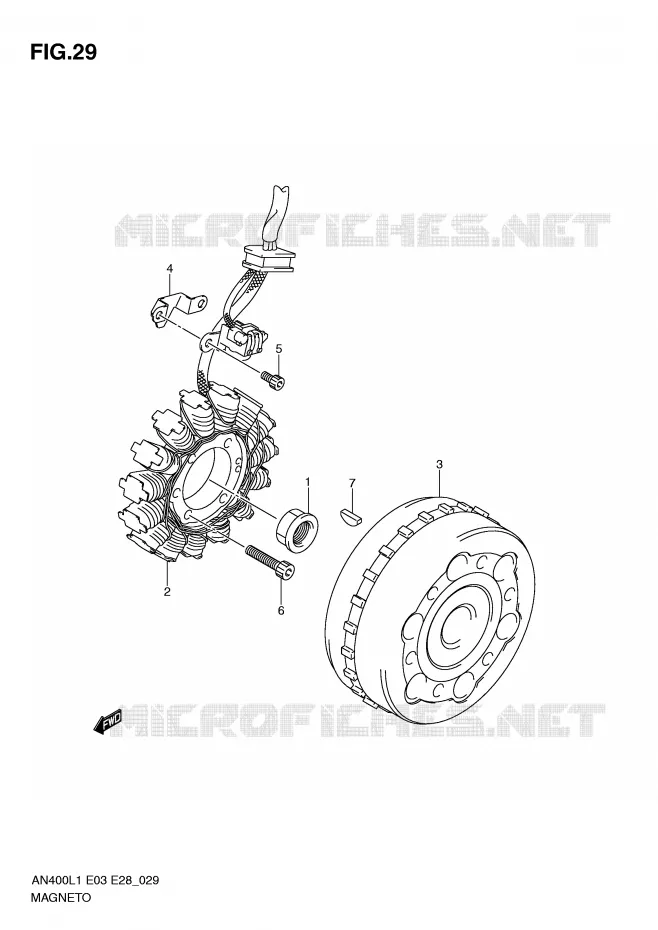 ALLUMAGE ROTOR - STATOR Suzuki SCOOTER 400 BURGMAN 2011  AN400AL1(E3/E28)