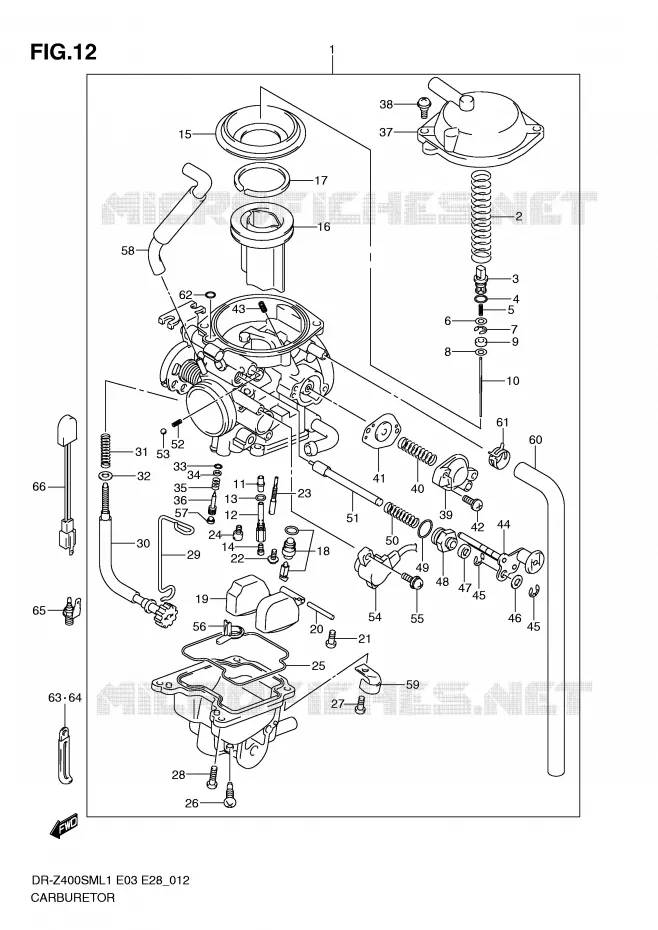 CARBURATEUR (DR-Z400SML1 E3) Suzuki MOTO 400 DR-Z 2011  DR-Z400SML1(E3/E28)