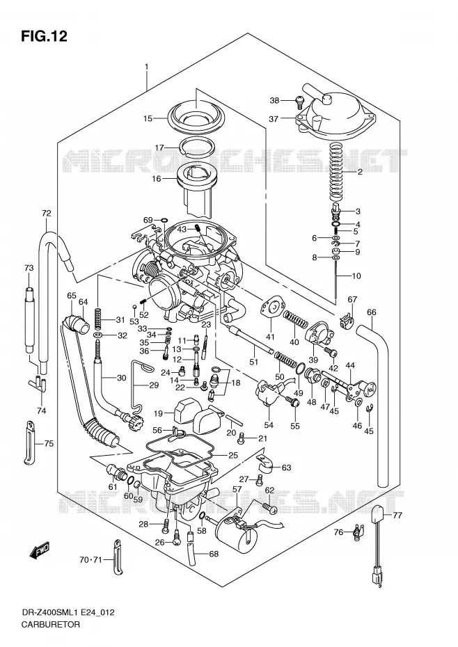 CARBURATEUR Suzuki MOTO 400 DR-Z 2011  DR-Z400SML1(E24)