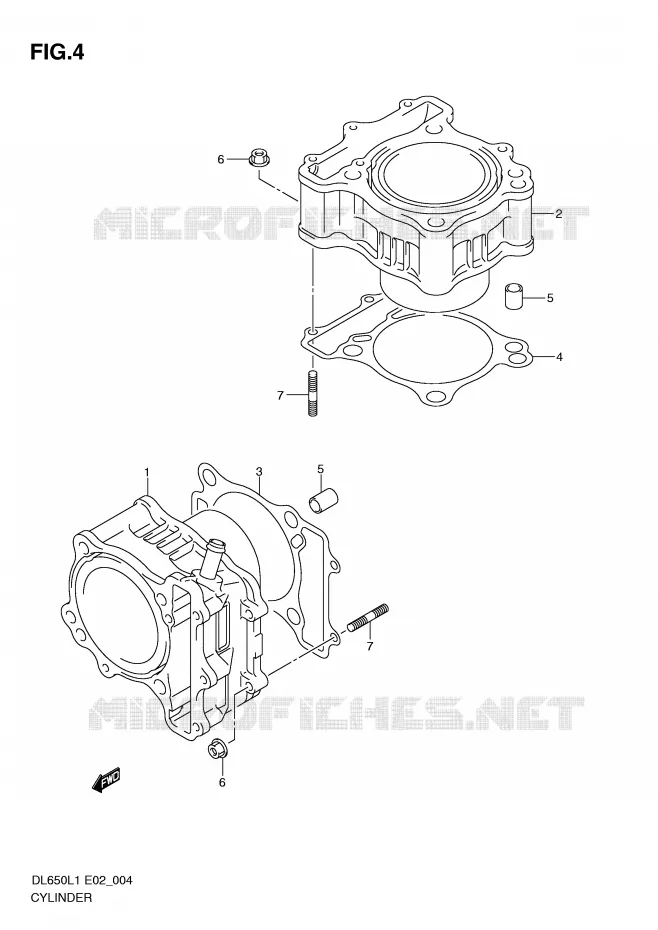 CYLINDRE Suzuki MOTO 650 V-STROM 2011  DL650UEL1(E2)