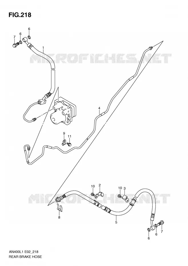 DURITE DE FREIN ARRIERE (AN400AL1 E24) Suzuki SCOOTER 400 BURGMAN 2011  AN400L1(E2)
