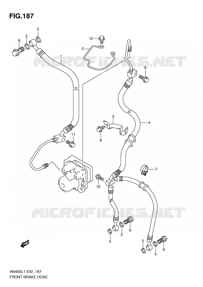 DURITE DE FREIN AVANT (AN400AL1 E19) Suzuki SCOOTER 400 BURGMAN 2011  AN400L1(E2)