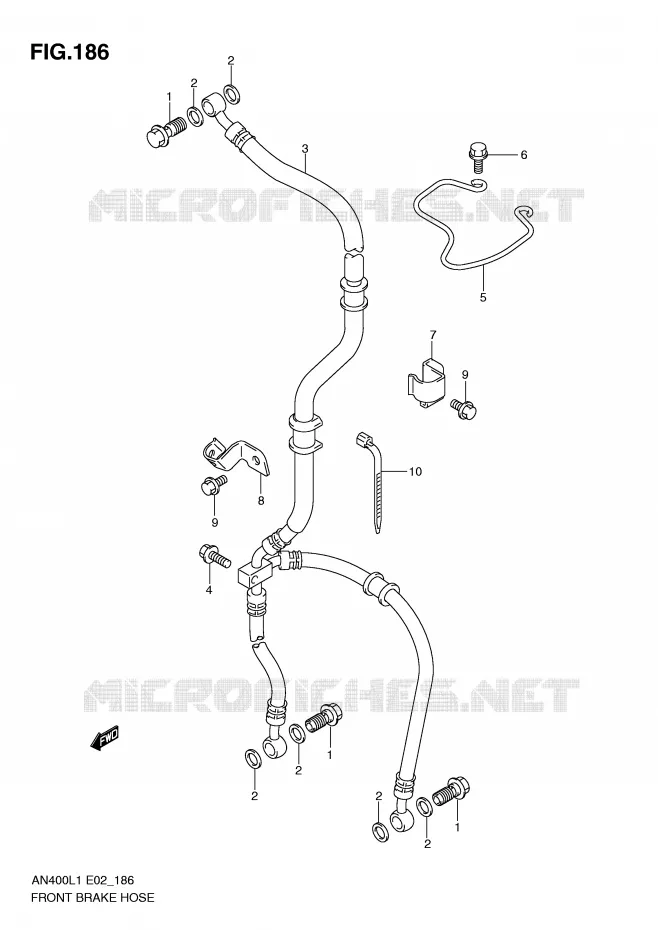 DURITE DE FREIN AVANT (AN400L1 E2) Suzuki SCOOTER 400 BURGMAN 2011  AN400ZAL1(E2)