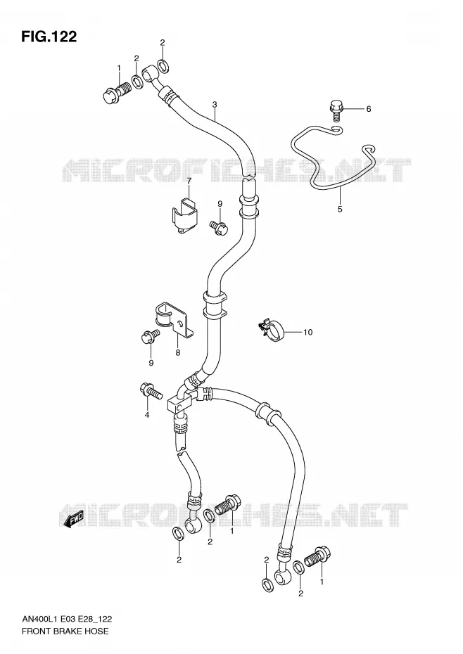 DURITE DE FREIN AVANT (AN400L1 E3) Suzuki SCOOTER 400 BURGMAN 2011  AN400AL1(E3/E28)