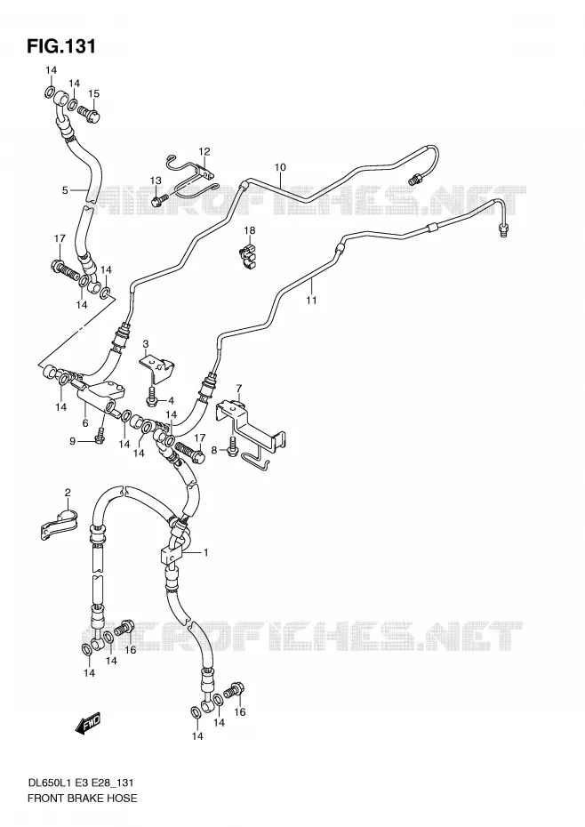 DURITE DE FREIN AVANT (DL650AL1 E3) Suzuki MOTO 650 V-STROM 2011  DL650L1(E3)