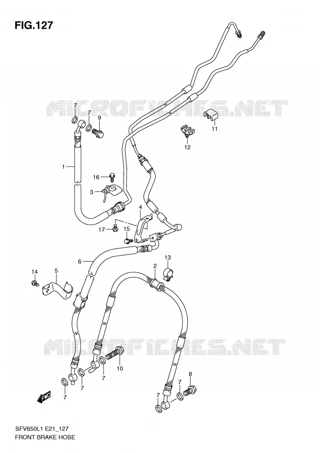 DURITE DE FREIN AVANT (SFV650AL1 E21) Suzuki MOTO 650 GLADIUS 2011  SFV650L1(E21)