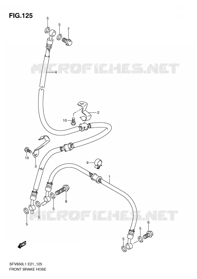 DURITE DE FREIN AVANT (SFV650L1 E21) Suzuki MOTO 650 GLADIUS 2011  SFV650AL1(E21)