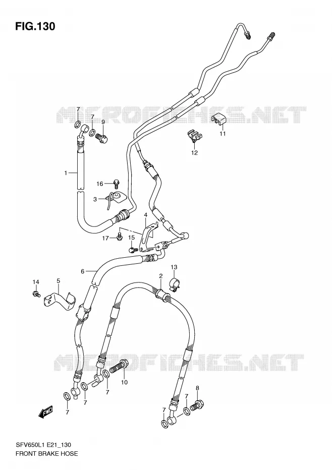 DURITE DE FREIN AVANT (SFV650UAL1 E21) Suzuki MOTO 650 GLADIUS 2011  SFV650AL1(E21)