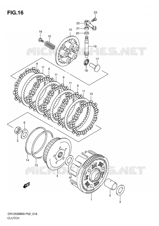 EMBRAYAGE Suzuki MOTO 125 DR 2010  DR125SML0