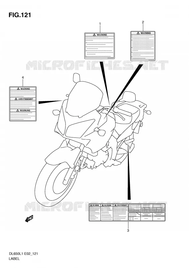 ETIQUETTE (DL650L1 E2) Suzuki MOTO 650 V-STROM 2011  DL650AL1(E2)