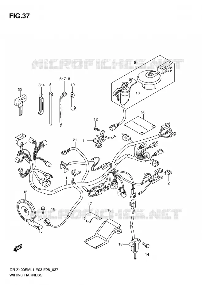 FAISCEAU ELECTRIQUE (DR-Z400SML1 E33) Suzuki MOTO 400 DR-Z 2011  DR-Z400SML1(E3/E28)