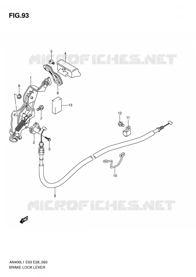 FREIN DE PARKING Suzuki SCOOTER 400 BURGMAN 2011  AN400L1(E3/E28)