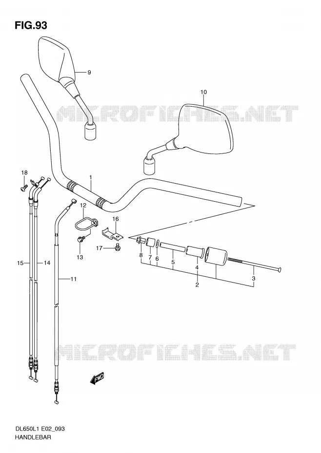 GUIDON (DL650L1 E2) Suzuki MOTO 650 V-STROM 2011  DL650L1(E2)