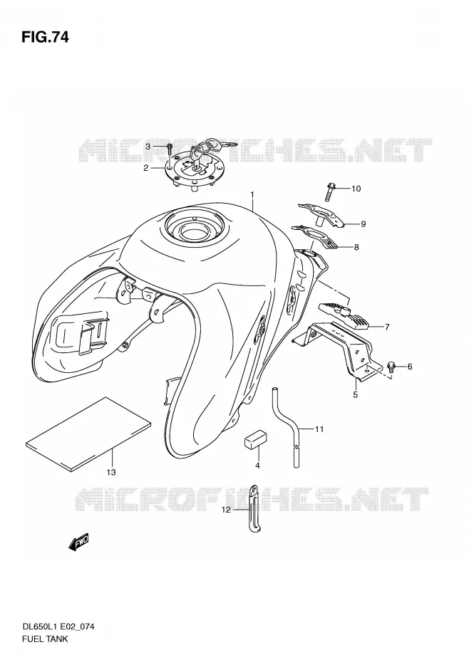 RESERVOIR D'ESSENCE (DL650L1 E2) Suzuki MOTO 650 V-STROM 2011  DL650L1(E2)
