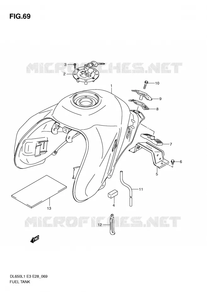 RESERVOIR D'ESSENCE (DL650L1 E3) Suzuki MOTO 650 V-STROM 2011  DL650AL1(E3)
