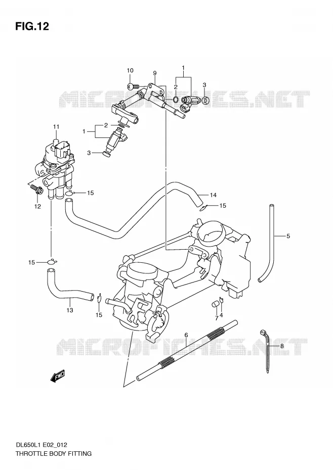 SYSTÈME D'INJECTION Suzuki MOTO 650 V-STROM 2011  DL650UEL1(E2)