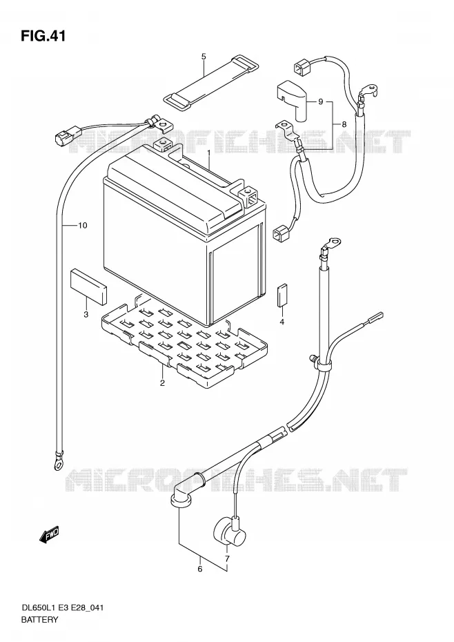 BATTERIE (DL650AL1 E28) Suzuki MOTO 650 V-STROM 2011  DL650L1(E3)
