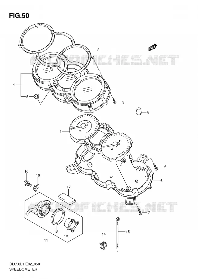 COMPTEUR (DL650AUEL1 E19) Suzuki MOTO 650 V-STROM 2011  DL650UEL1(E2)