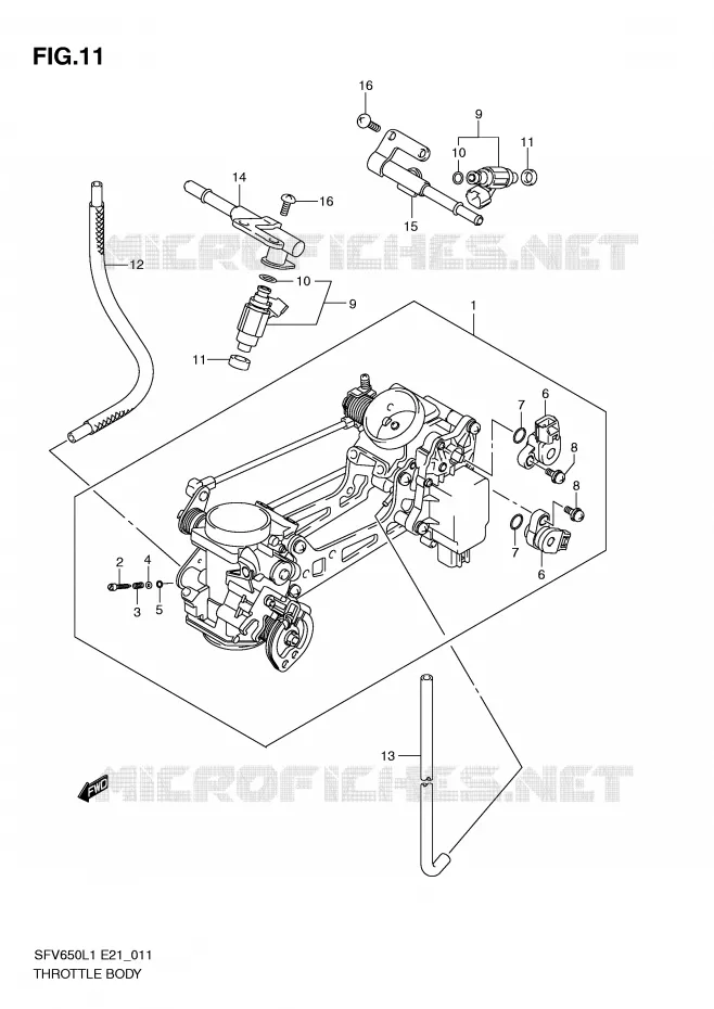 ENSEMBLE INJECTION Suzuki MOTO 650 GLADIUS 2011  SFV650L1(E21)