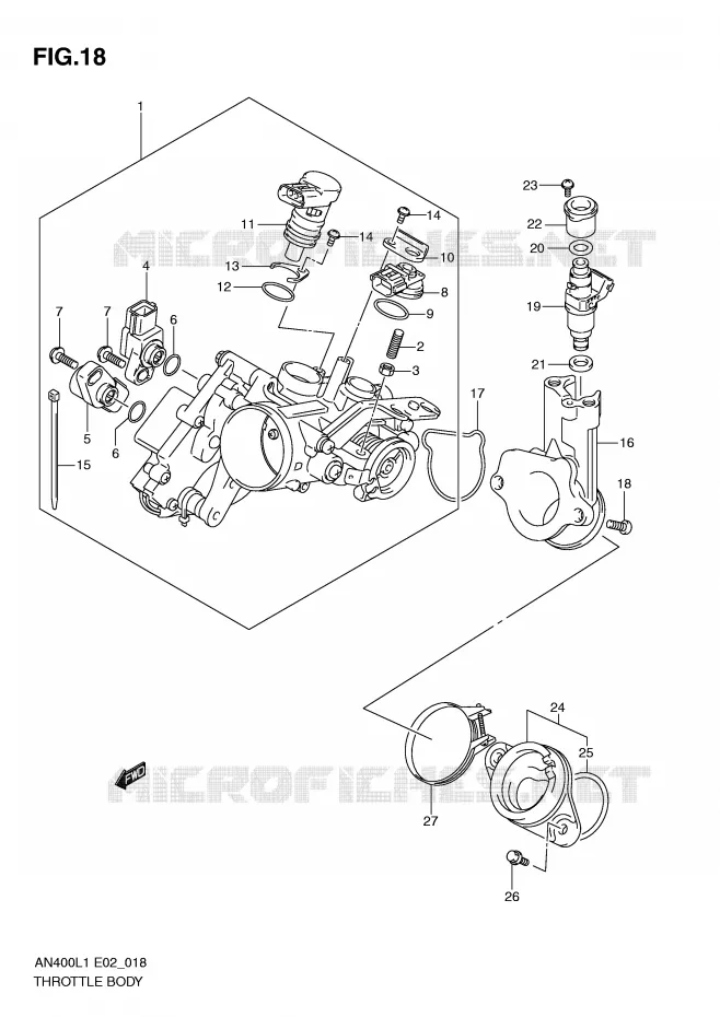 ENSEMBLE INJECTION Suzuki SCOOTER 400 BURGMAN 2011  AN400ZAL1(E2)
