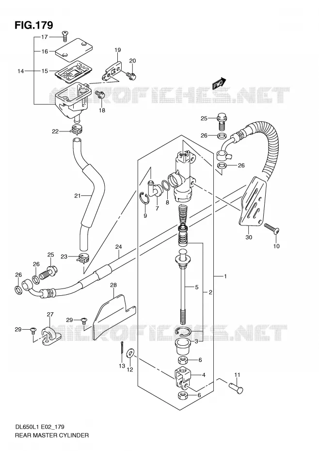 MAITRE CYLINDRE DE FREIN ARRIERE (DL650L1 E24) Suzuki MOTO 650 V-STROM 2011  DL650AUEL1(E2)