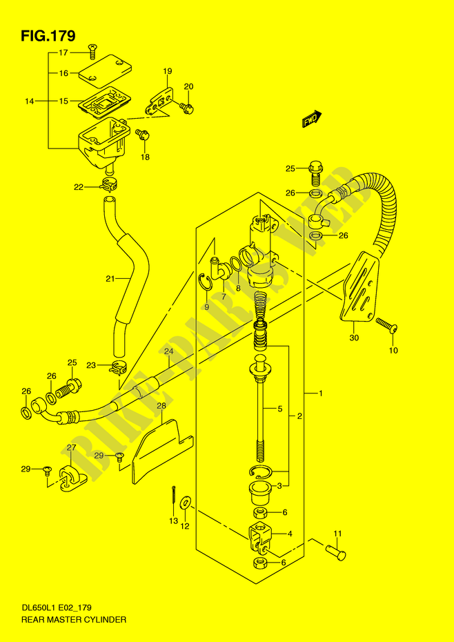 MAITRE CYLINDRE DE FREIN ARRIERE (DL650L1 E24) pour Suzuki V-STROM 650 2011