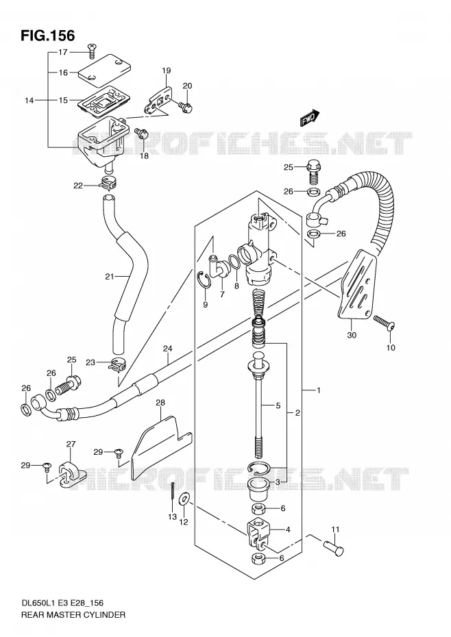 MAITRE CYLINDRE DE FREIN ARRIERE (DL650L1 E33) Suzuki MOTO 650 V-STROM 2011  DL650AL1(E3)