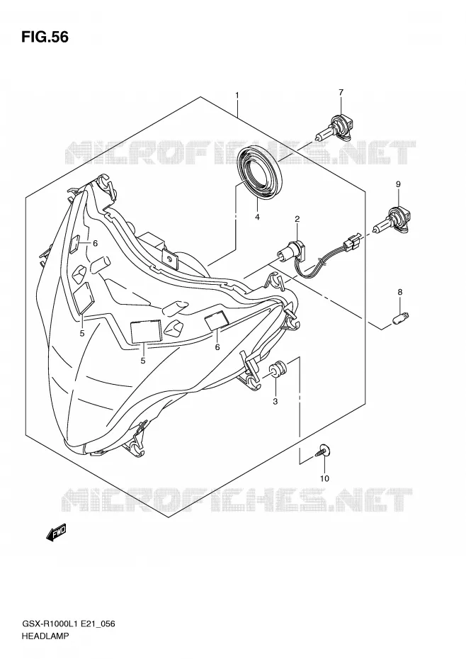 PHARE (GSX-R1000L1 E21) Suzuki MOTO 1000 GSX-R 2011  GSX-R1000L1(E21)