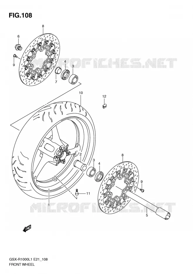 ROUE AVANT Suzuki MOTO 1000 GSX-R 2011  GSX-R1000L1(E21)